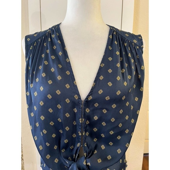 Free People Womens Printed Tie Front Sleeveless Blouse Size XS - Picture 7 of 11